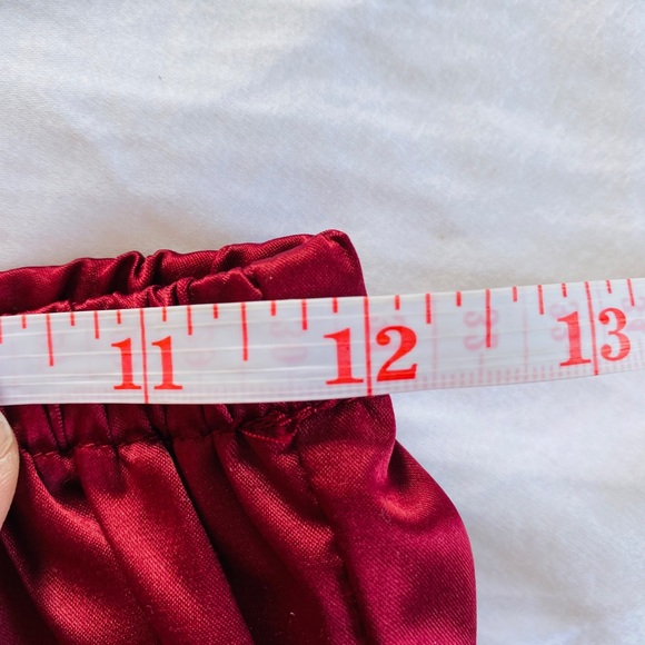 Burgundy Satin Sleep Shorts - Picture 5 of 5